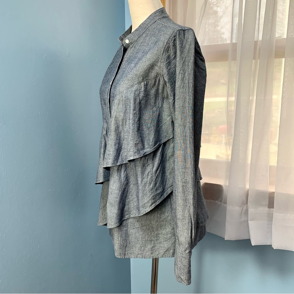 J. Crew Chambray Pararuffle Button Down Shirt - Picture 4 of 9